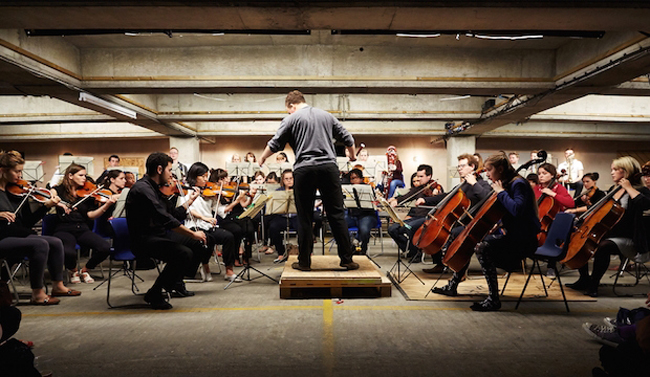 Agile City- Peckham carpark summer programme including multi-story Orchestral concert